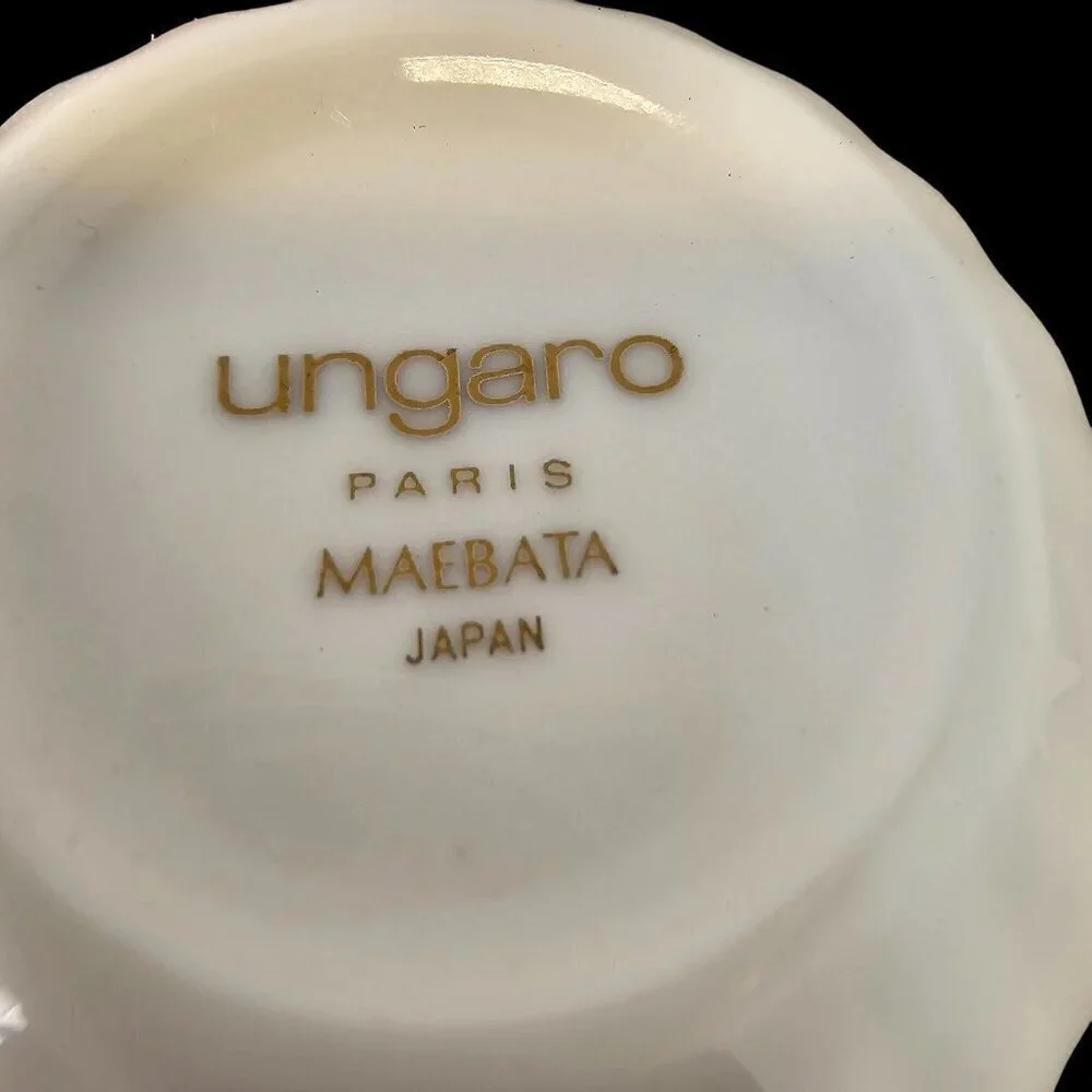 Ungaro Paris Maebata Japan Porcelain Tea Cups Set of 3  5 oz Capacity
